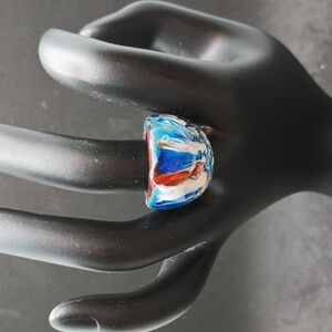 Size 7 red white blue acrylic ring